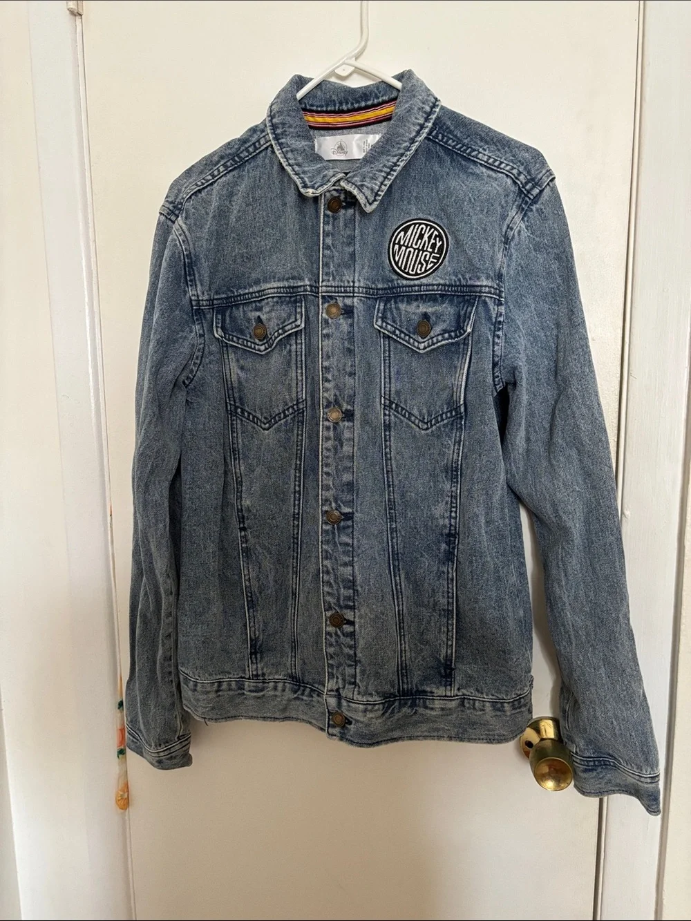 Disney Mickey Mouse Men's Light Wash Denim Jacket - Blue